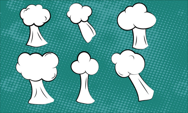 chmurki, chmury, clouds, cartoon, kresk&oacute;wkowe, ikony, komiks