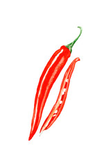 Picture of red pepper on a white background.
