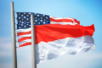 Flags of Monaco and the USA