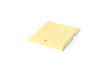 Sliced cheese isolated on white background. 