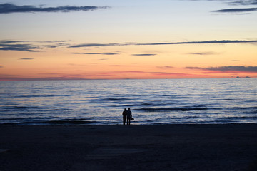Naklejka premium sunset on the beach