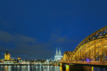 Cityscape with the cathedral, river and bridge