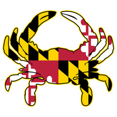 Maryland Flag Crab Isolated Vector Illustration