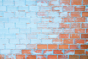 Blue painted brickwall