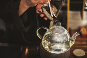 Tea ceremony is perfomed by tea master