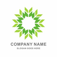 Organic Herbal Plant Green Leaf Nature Farm Vegetables Agriculture Business Company Stock Vector Logo Design Template