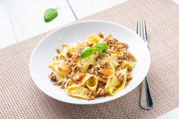 Pappardella al ragu bianco, cucina italiana