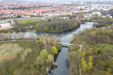 Fototapeta premium Drohnenaufnahme Halle/Saale
