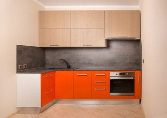 Fototapeta premium Design of kitchen furniture, repairs in the apartment