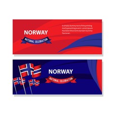 Obraz na płótnie Canvas Norway National Celebration Poster Vector Template Design Illustration