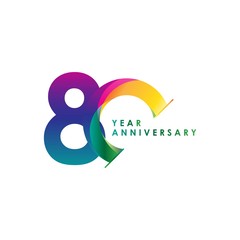 80 Year Anniversary Vector Template Design Illustration