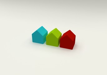 Obraz premium little colored houses