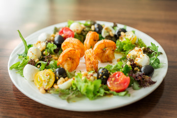seafood salad - mussels, shrimp, fish, oysters.