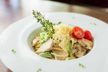 Appetizing salad, healthy food. Fresh fruit