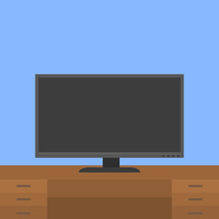Television, tv screen mockup box front view isolated. Blank screen monitor. vector illustration