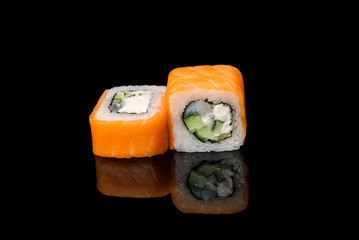 Japanese roll with salmon. Japanese food