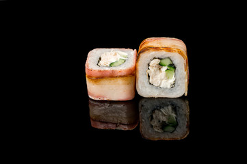 Delicious roll with eel. Japanese food