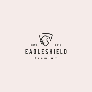 eagle shield doodle logo vector icon illustration