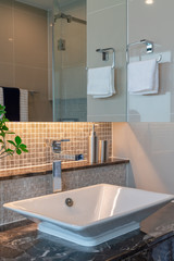 Bathroom interior in new luxury home