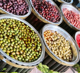 market stall with olives
