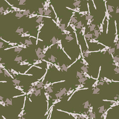 Swamp camouflage of various shades of green, brown and beige colors