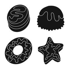Isolated object of sweetness and product icon. Set of sweetness and sweet stock symbol for web.