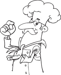 Oldman chef illustration design