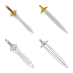 Vector illustration of game  and armor  sign. Collection of game  and blade  stock symbol for web.