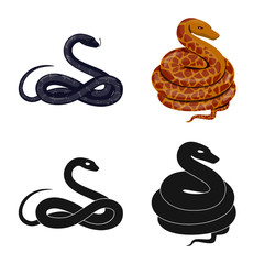 Vector illustration of mammal and danger sign. Set of mammal and medicine stock symbol for web.