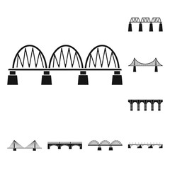 Isolated object of construct and side symbol. Collection of construct and bridge vector icon for stock.
