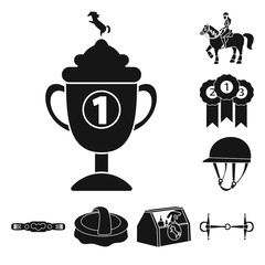 Vector design of sport and competition sign. Collection of sport and equestrian vector icon for stock.