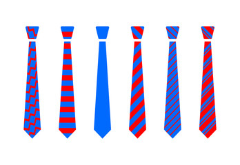 Red and blue tie set