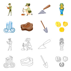 Isolated object of story and items icon. Collection of story and attributes  stock symbol for web.