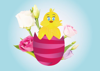 Cute cartoon chicken. Funny yellow chickens in different poses, vector illustration.