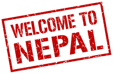 welcome to Nepal stamp
