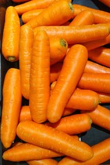 fresh carrots on the market