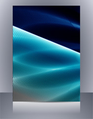 Abstract glossy wavy lines minimal concept background. Vertical A4 page size brochure & flyer cover template.