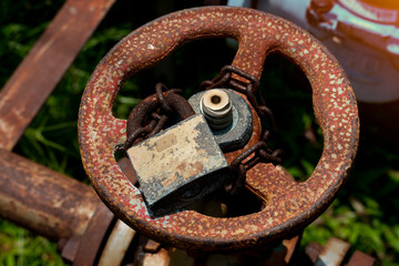 Old valves in industrial applications with lock locks