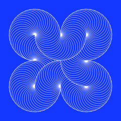 Infinity symbol of interlaced circles. Impossible shape with stroked lines on color background.