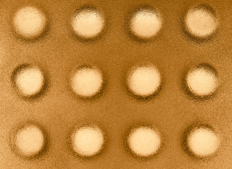 LED lights with warm orange frosted glass diffuser closeup