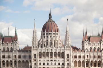 Obraz premium the Hungarian Parliament building viewed from Buda side of the Danube River