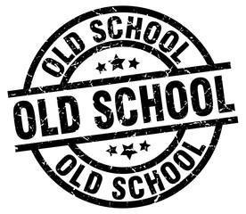 old school round grunge black stamp