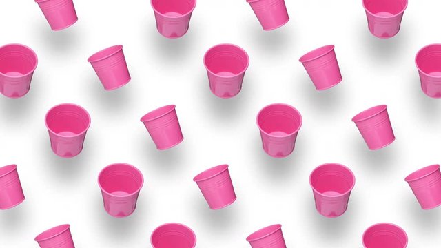 Cachepots rotating 4k animation background. Seamless looped rotation.
