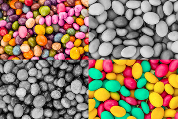 square set glazed candy colorful contrasted toned gray sector green pink yellow contrast background base