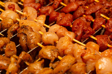 pattern meat chicken pieces beef flavored paprika curry spicy spicy background culinary