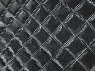 Alligator or crocodile black Leather Square stitched texture