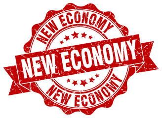 Obraz premium new economy stamp. sign. seal