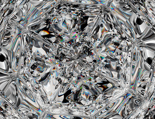 Gemstone structure extreme closeup and kaleidoscope