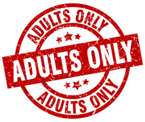 adults only round red grunge stamp