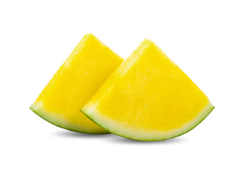 Fototapeta na wymiar yellow watermelon isolated on white background